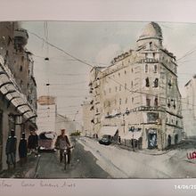 Milano Corso Buenos Aires. Watercolor Painting project by mrov5903 - 06.14.2023