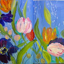 My project for course: Expressive Floral Painting with Acrylic Paint. Fine Arts, Painting, Acr, lic Painting, Botanical Illustration, and Sketchbook project by nancystandlee - 06.13.2023