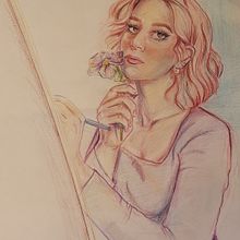 My project for course: Vibrant Portrait Drawing with Colored Pencils . Projekt z dziedziny  R, sunek, Portret, Sketchbook, R i sowanie kredkami użytkownika Sara Maher - 15.06.2023