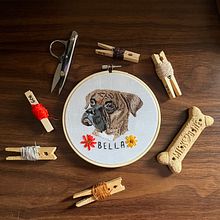 Mi proyecto del curso: Retratos de mascotas: técnicas para bordar pelaje. Un progetto di Artigianato, Ricamo e Textile Design di Aisha Montalvo - 17.06.2023