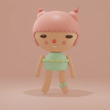 My project for course: Kawaii Character Creation in 3D with Blender. Een project van Traditionele illustratie, Ontwerp van personages, Digitale illustratie,  3D-modellering y Manga van Endri Doko - 18.06.2023