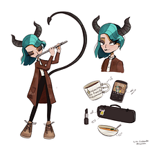 Meet Rue!. Traditional illustration, Character Design, Drawing, Digital Illustration, and Digital Drawing project by Liss Gallardo - 06.19.2023