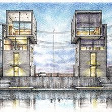 Architectural illustrations - colored. Un proyecto de Ilustración arquitectónica de Matteo Nigro - 21.06.2023