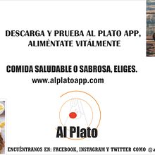 Aviso de exteriores para la app de enseñanza sobre recetas y videotutoriales de comidas saludables llamada 'Al Plato'. Un proyecto de Diseño y Diseño gráfico de Oscar A. Paredes Julca - 20.04.2023
