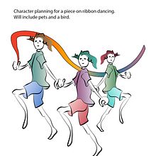 Ribbon Dancing. Projekt z dziedziny Trad, c i jna ilustracja użytkownika Karen Little - 21.06.2023