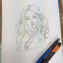 Douceur elfique. Een project van Traditionele illustratie van Tiffany séron - 22.09.2018