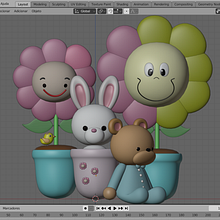Coelho, Urso, Pássaro e Flores. Projekt z dziedziny Trad, c, jna ilustracja, 3D i  Modelowanie 3D użytkownika Andreia Duarte Bilenkij - 27.05.2023