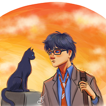 Ilustración digital (Your Lie In April): "Algo familiar". Traditional illustration project by Rubén Escobar Ruíz - 04.08.2023