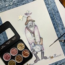 Abschlussprojekt Vogel mit Metallicefekt. Traditional illustration project by karinhoffmeister - 06.22.2023