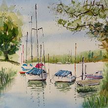 Il mio progetto del corso: Pittura di paesaggi marini ad acquerello. Un proyecto de Pintura, Pintura a la acuarela e Ilustración naturalista				 de Cristina - 22.06.2023