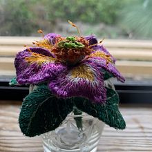 3D embroidered pansy. Embroider project by Diane Aoki - 06.23.2023
