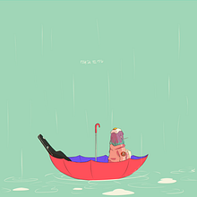 UMBRELA BOAT. Projekt z dziedziny Trad, c, jna ilustracja i  Motion graphics użytkownika Kazumi 404 - 06.06.2018