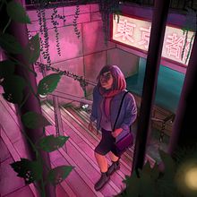 Dystokyo - Adapting to the rising sea level of Tokyo. . Traditional illustration project by Sarah Bingham - 10.29.2021