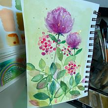 My project for course: Artistic Floral Watercolor: Connect with Nature. Un progetto di Illustrazione tradizionale, Pittura, Pittura ad acquerello e Illustrazione botanica di monicalfd - 24.06.2023