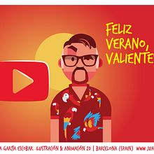 FELIZ VERANO, VALIENTES.. Un progetto di Illustrazione tradizionale, Animazione, Animazione 2D, Animazione di personaggi, Motion graphics, Illustrazione vettoriale, Pubblicità, Design e Character design di Juanma García Escobar - 26.06.2023