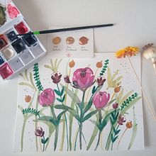 Mi proyecto del curso: Creación de una composición floral con acuarela. Traditional illustration, Fine Arts, Painting, Watercolor Painting, Botanical Illustration, and Naturalistic Illustration project by Jor Sassera - 06.27.2023