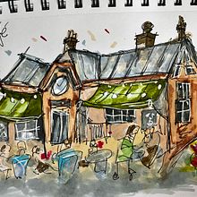 French Cafe. Sketching project by Larry - 05.22.2023