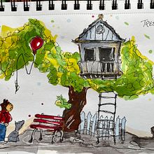 Tree House. Sketching project by Larry - 06.13.2023