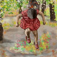 I made this illustration of my daughter on procreate app. . Traditional illustration project by sara_qasms - 06.27.2023