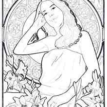 Art Nouveau Self-Portrait. Ilustração tradicional, Desenho, Desenho de retrato, e Artes plásticas projeto de Begoña Blázquez Parro - 19.05.2023