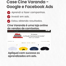 Meu projeto do curso: Google Ads e Facebook Ads do zero (CINE VARANDA). Un progetto di Marketing, Social media, Marketing digitale, Mobile marketing, Instagram, Marketing per Facebook, Marketing per Instagram, Growth Marketing e SEM di tacio_tiea - 27.06.2023