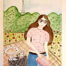 Mon projet du cours : Illustration ludique avec aquarelle et crayons de couleur. Traditional illustration, Painting, Watercolor Painting, Portrait Drawing, and Colored Pencil Drawing project by soazig_bk - 06.29.2023