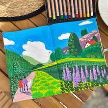 My project for course: Travel Sketchbook Illustration with Gouache. Pintura, Desenho, Sketchbook, e Pintura guache projeto de Yaroslava Yatsuba - 29.06.2023