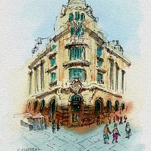 CCBB: Projeto do curso Desenho arquitetônico com aquarela e tinta. Sketching, Drawing, Watercolor Painting, Architectural Illustration, Sketchbook & Ink Illustration project by Durva Simão - 07.01.2023