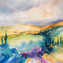 Mi proyecto del curso: Paisajes naturales en acuarela. Un progetto di Belle arti, Pittura e Pittura ad acquerello di Alex Vigo - 03.07.2023