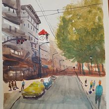 My project for course: Urban Landscapes in Watercolor. Fine Arts, Watercolor Painting, and Architectural Illustration project by barrylsky - 07.02.2023