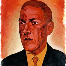 Portrait d'H. P. Lovecraft. Projekt z dziedziny Trad, c, jna ilustracja, Malarstwo akr i lowe użytkownika Richard Martens - 02.07.2023