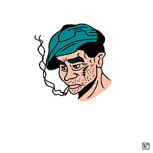Smoking man.. Un progetto di Illustrazione tradizionale, Artigianato, Belle arti, Pittura, Fumetto, Bozzetti, Disegno, Disegno di ritratti, Disegno artistico, Sketchbook e Illustrazione con inchiostro di Zaur Romanov - 24.01.2023