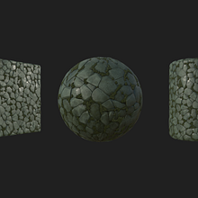 Stylized Mossy Cobblestone - Substance 3D Designer. 3D, and Game Design project by Abdiel Adames - 06.30.2023