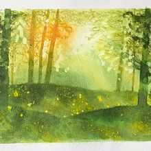 Mi proyecto del curso: Paisajes de ensueño con acuarela: plasma la luz. Painting, and Watercolor Painting project by Marcela Mora - 07.02.2023