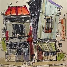 Mein Abschlussprojekt für den Kurs: Expressive Architekturskizzen mit Markern. Sketching, Drawing, Architectural Illustration, Sketchbook, Ink Illustration, and Traditional illustration project by elke_t - 07.04.2023