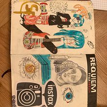 my last sketchbook and some of my bigger artworks . Un progetto di Illustrazione tradizionale e Collage di Natalia Detka - 04.07.2023