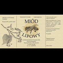 Etykieta Miód Lipowy . Un projet de Illustration traditionnelle, Beaux Arts, Esquisse , Créativité, Dessin au cra, on, Dessin , et Conception d'affiches de ulapachala - 05.07.2023