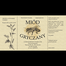 Etykieta Miód Gryczany . Un projet de Illustration traditionnelle, Publicité, Design , Beaux Arts, Design graphique, Multimédia, Packaging, Peinture, Créativité, Dessin au cra, on, Dessin , et Conception d'affiches de ulapachala - 05.07.2023