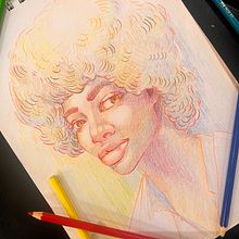 My project for course: Vibrant Portrait Drawing with Colored Pencils. Drawing, Portrait Drawing, Sketchbook, and Colored Pencil Drawing project by Rewan Jamaly - 07.04.2023