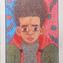 Miles Morales with doodling hatching and colour pencils. Un progetto di Illustrazione tradizionale di Danna Avendaño - 27.06.2023
