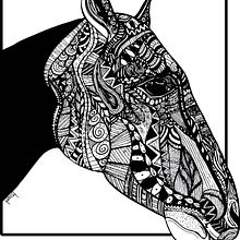 Abstract Horse Art. Projekt z dziedziny Trad, c i jna ilustracja użytkownika Hannah Young - 06.07.2023