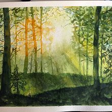 My project for course: Dreamy Watercolor Landscapes: Paint with Light. Un progetto di Pittura e Pittura ad acquerello di hellokristina - 07.07.2023