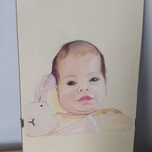 Mi nieta Marina. Un progetto di Illustrazione tradizionale, Belle arti, Disegno a matita, Disegno, Disegno di ritratti, Disegno realistico e Disegno artistico di Maria Isabel Cebolla Ferré - 08.07.2023