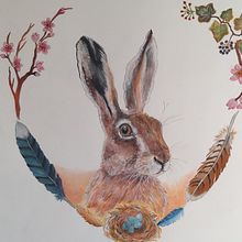 Spring Hare  Ein Projekt aus dem Bereich Aquarellmalerei, Artistische Zeichnung, Realistische Zeichnung, Design und Traditionelle Illustration von lisa stubbings - 09.07.2023