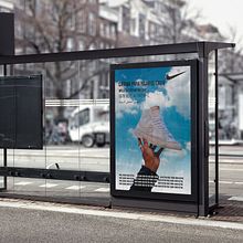 Cartel publicitario Nike + Mockup. Graphic Design, Advertising, Editorial Design, Product Design, and Shoe Design project by Claudia del Puerto Luque - 05.02.2023