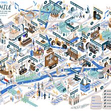 My project for course: Isometric Map Illustration: Capture a City's Vibrancy. Traditional illustration, Infographics, Drawing, Digital Illustration, and Digital Painting project by coco moy - 07.10.2023