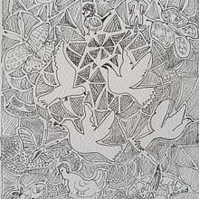 Bezigheidstherapie Pigeons & butterflies . Een project van Traditionele illustratie van Annet Eveleens - 11.07.2023