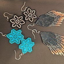 Earings and rings for my project for course: Beaded Jewelry Design. Accessor, Design, Arts, Crafts, Jewelr, Design, and Fiber Arts project by Laura - 07.11.2023