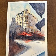 My project for course: Architectural Sketching with Watercolor and Ink - Following along. Sketching, Drawing, Watercolor Painting, Architectural Illustration, Sketchbook & Ink Illustration project by stephandersonslc - 07.12.2023