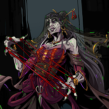 Critical Role x Hades - Laudna Ein Projekt aus dem Bereich Traditionelle Illustration, Digitale Illustration, Design von Figuren, Videospiele und 2-D-Animation von Jacob Grimoire - 02.03.2022